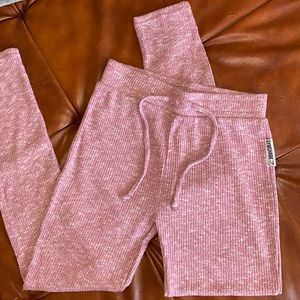 Gymshark Dusky Pink Marl Ribbed Slounge Leggings